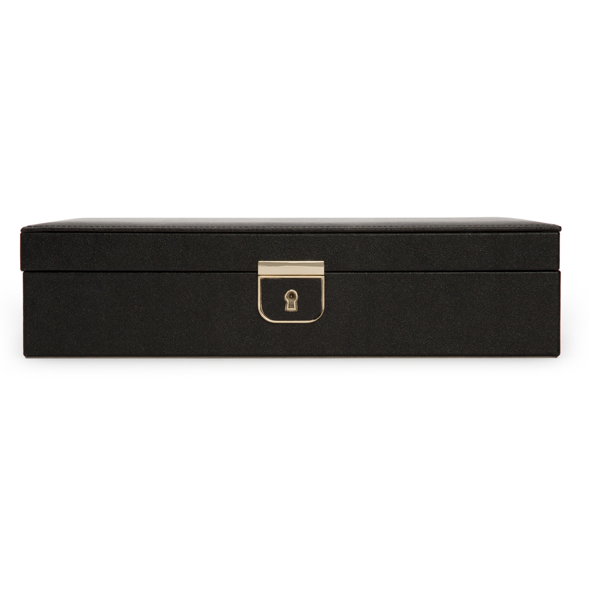WOLF Medium Leather Jewelry Box in Black Anthracite